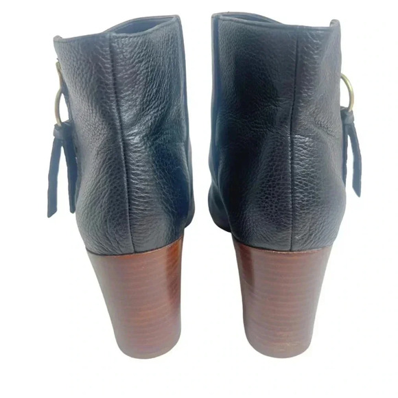 Franco Sarto Callahan Black Pebbled Leather Booties Size 11 - Picture 4 of 12